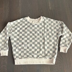 Rylee + cru sweatshirt with light blue checked size 6/7 EUC
